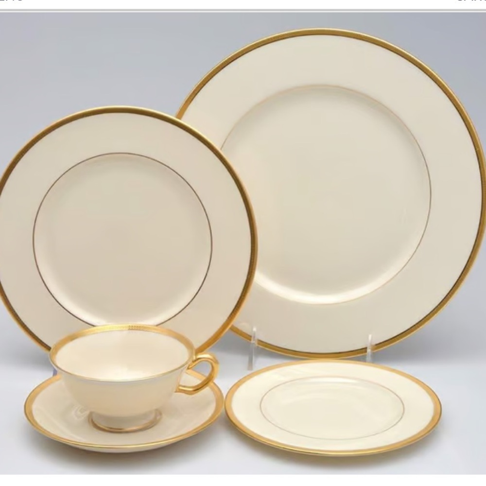 Lenox Tuxedo (Gold Backstamp) 5 Piece Place Setting China Dinnerware